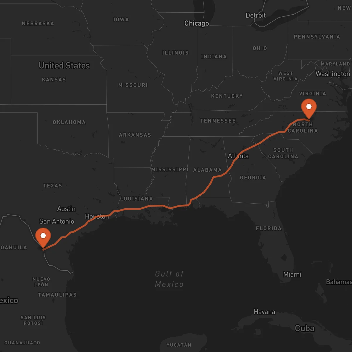 Ruta Nuevo Laredo - Durham
