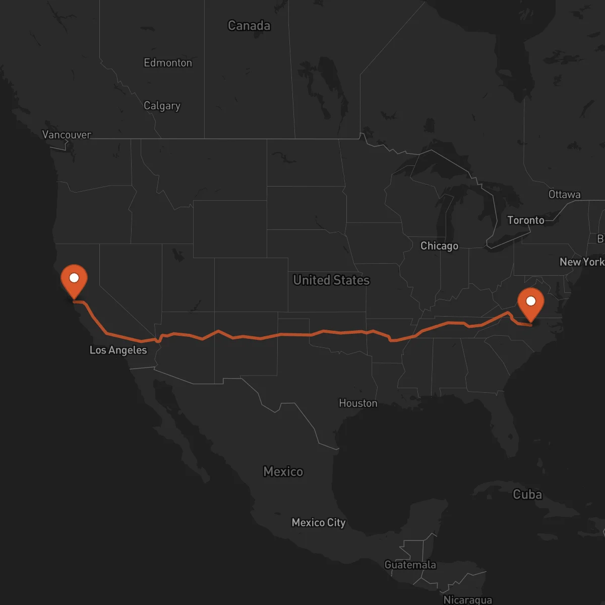 Ruta San Francisco - Durham