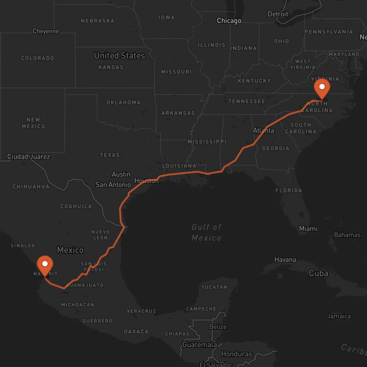 Ruta Tepic - Durham