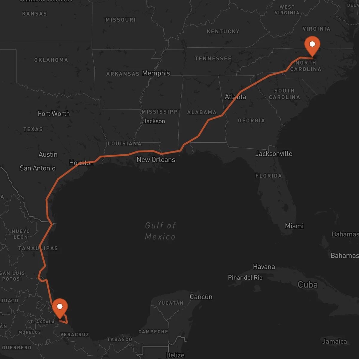 Ruta Xalapa - Durham