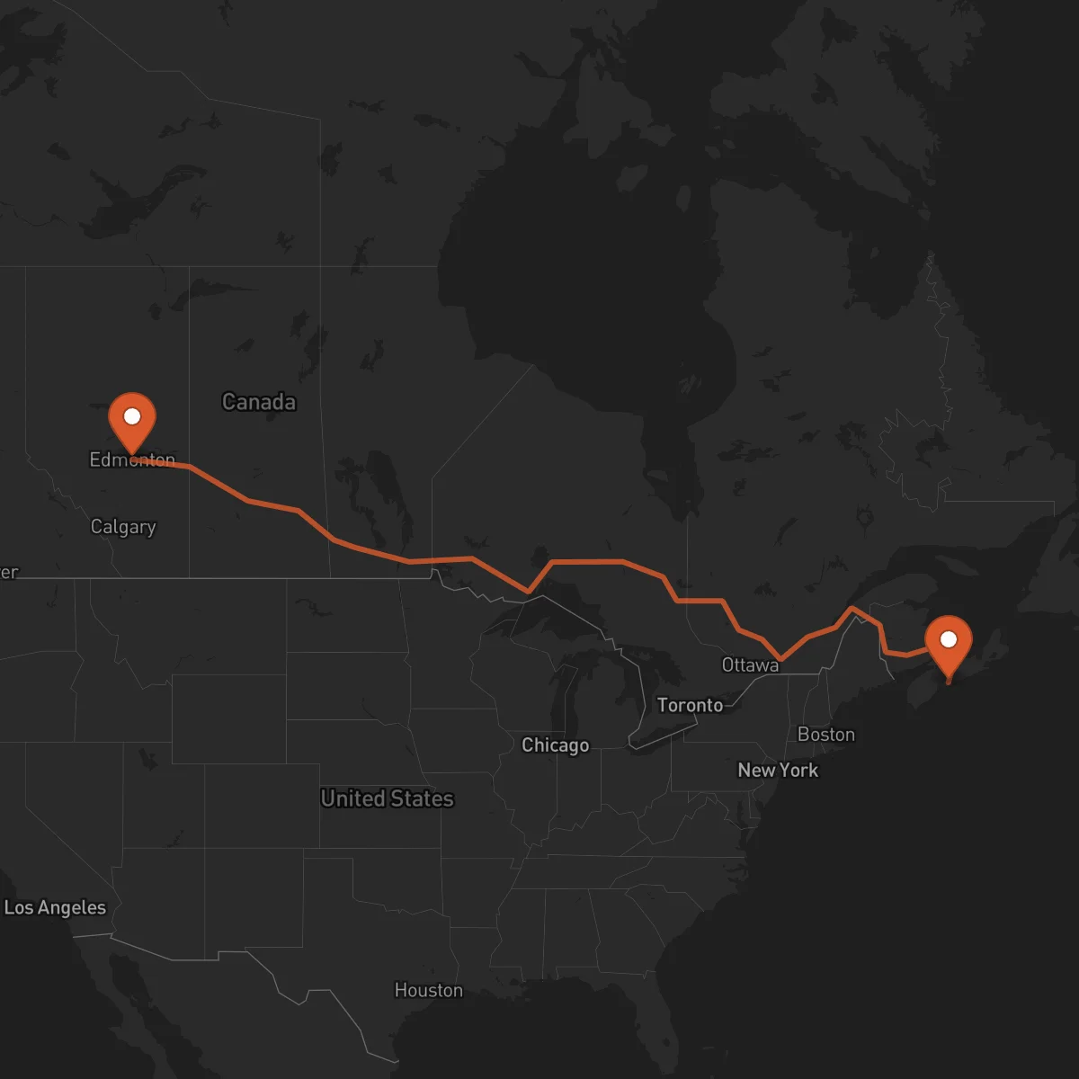 Ruta Halifax - Edmonton