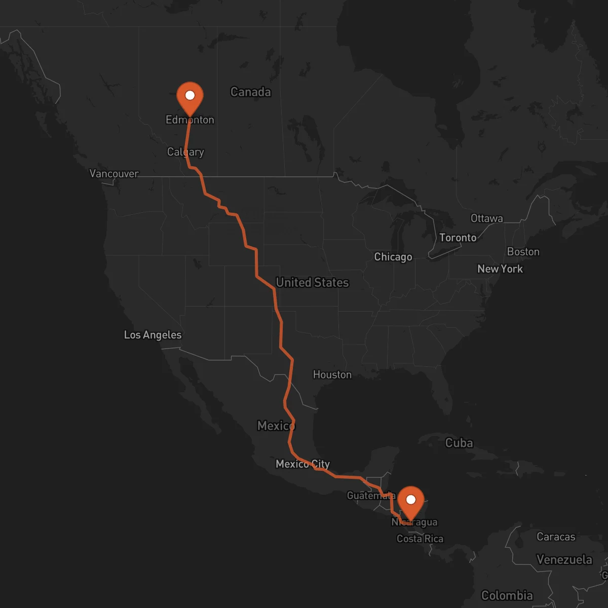 Ruta Juigalpa - Edmonton