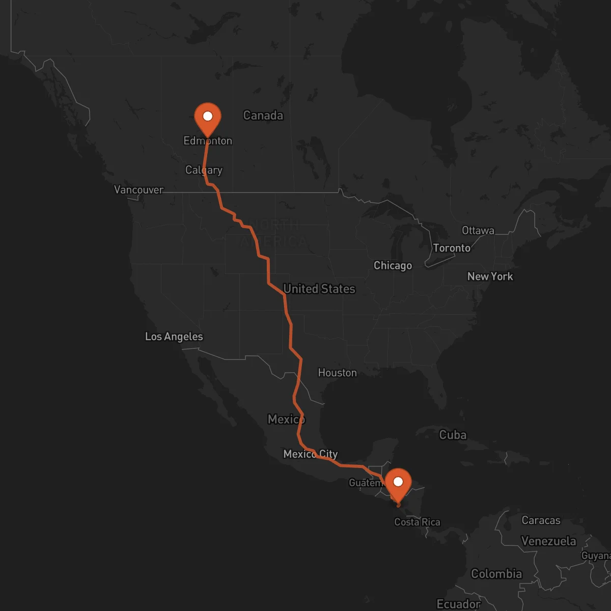 Ruta Edmonton - León