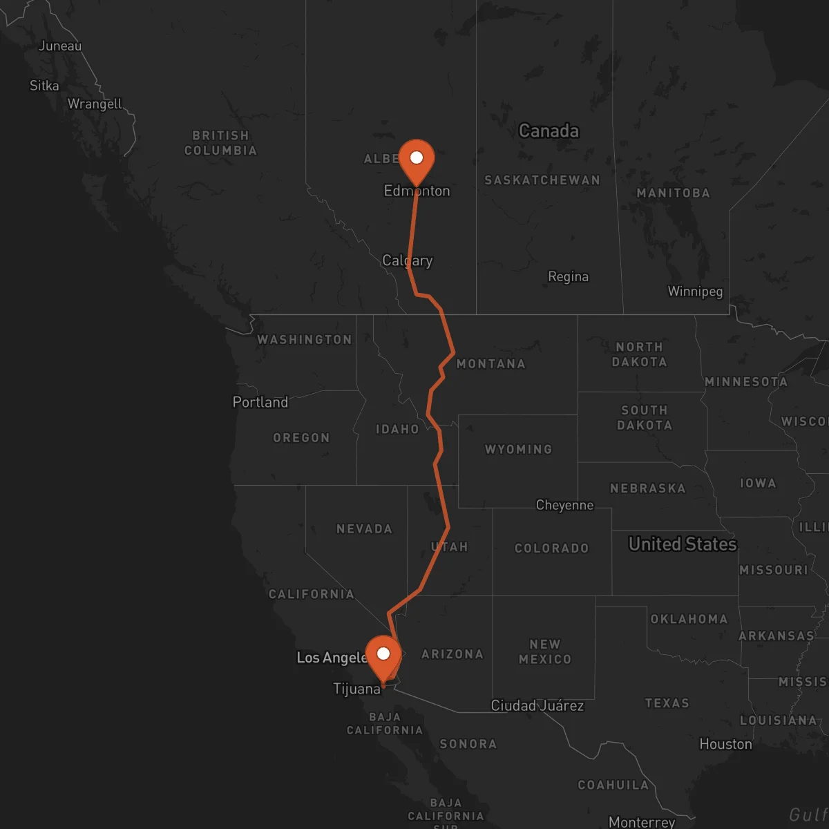 Ruta Mexicali - Edmonton