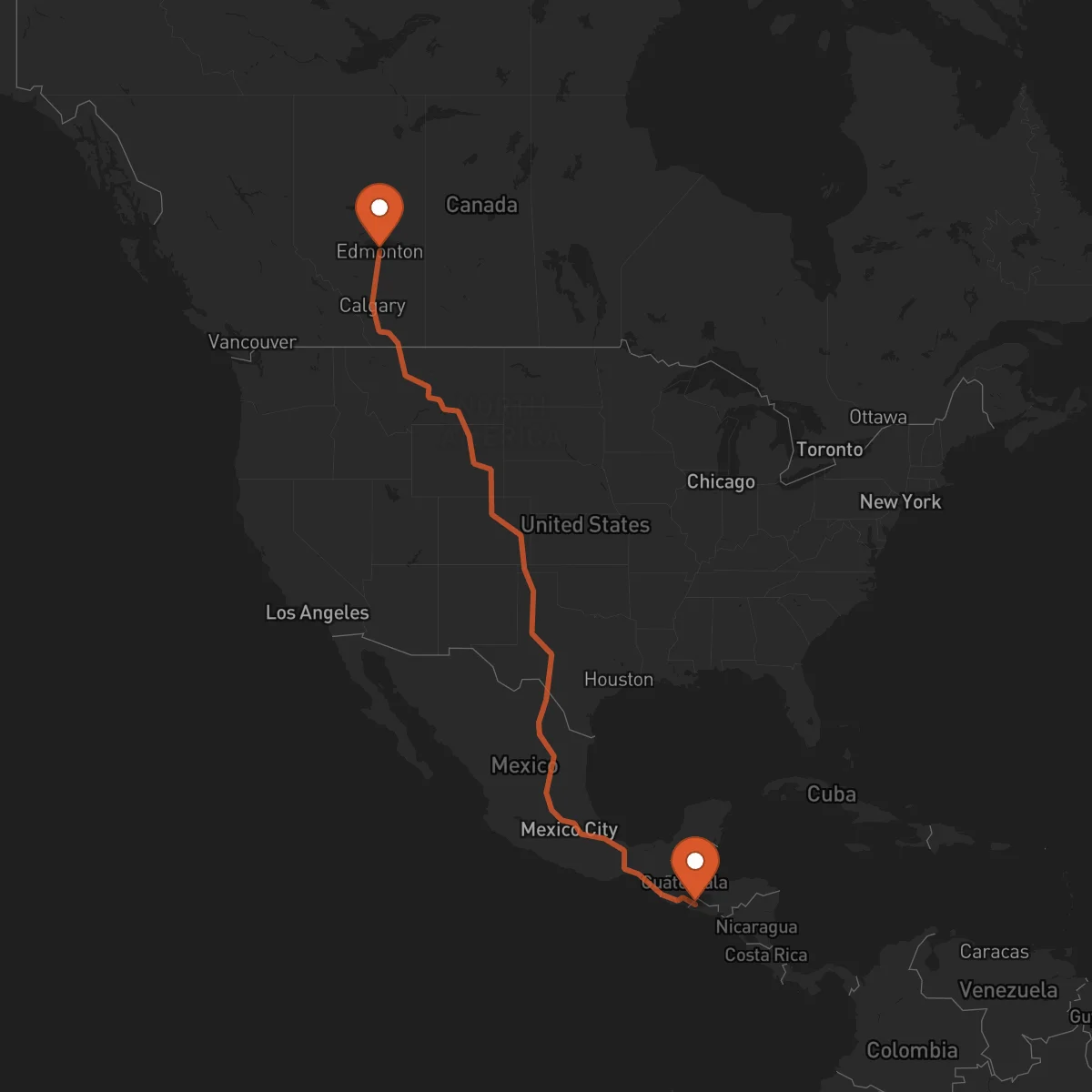 Ruta Santa Ana - Edmonton