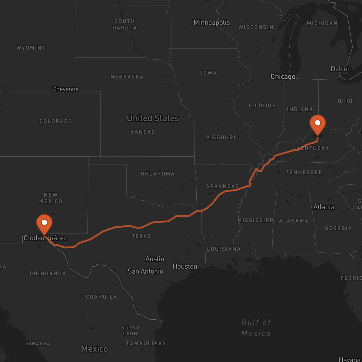 Ruta El Paso - Frankfort