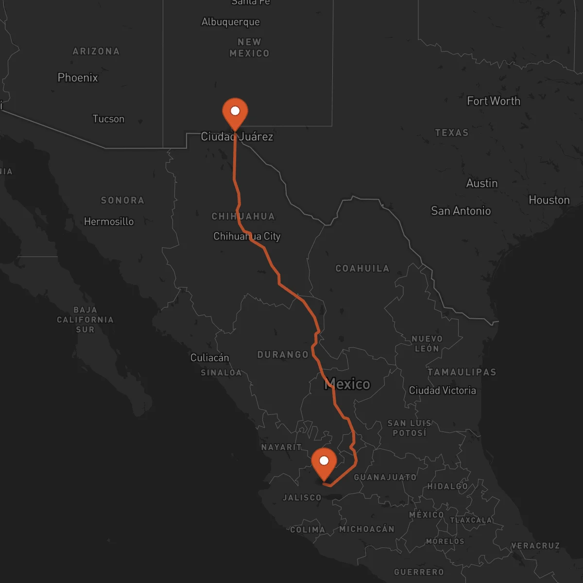 Ruta El Paso - Guadalajara