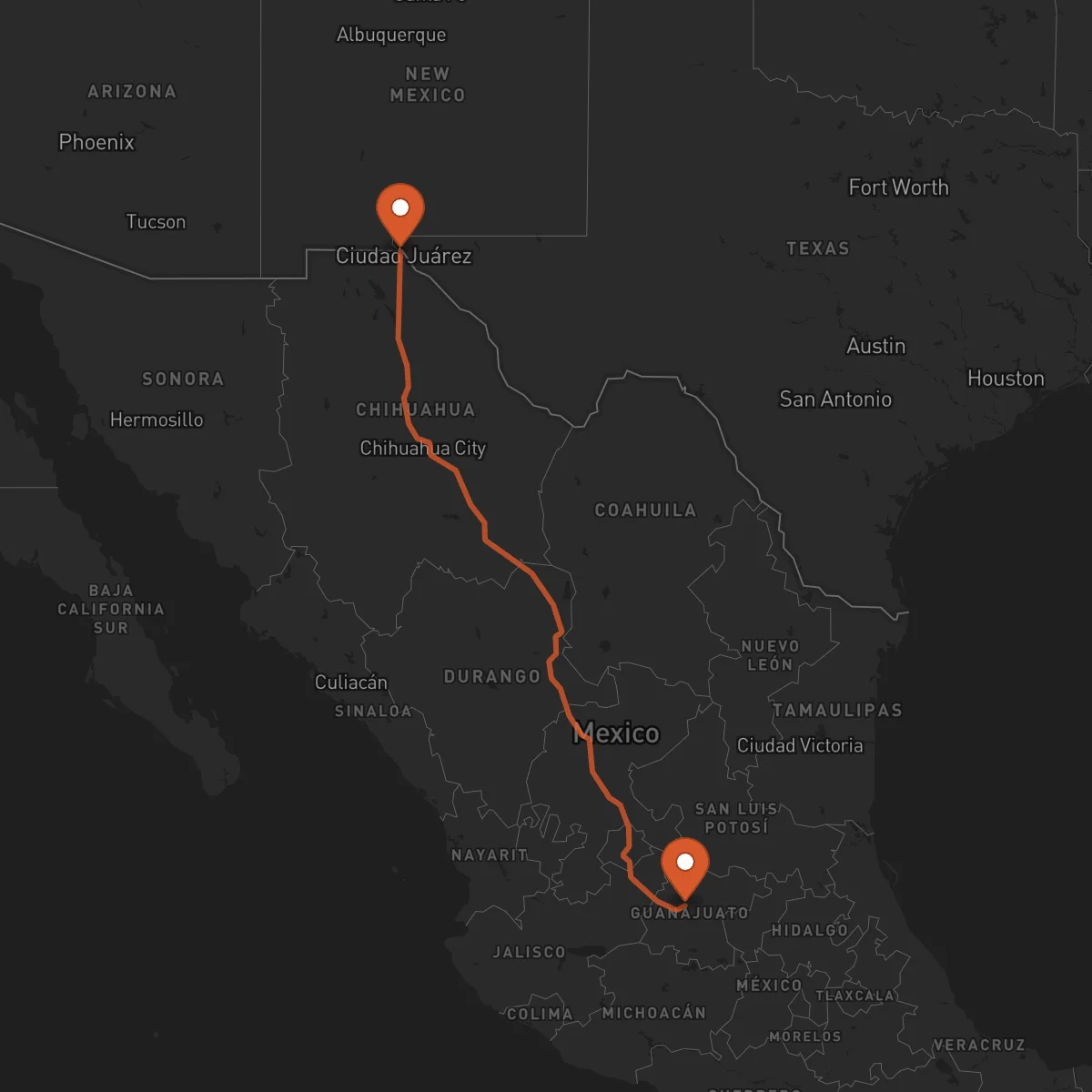 Ruta Guanajuato - El Paso