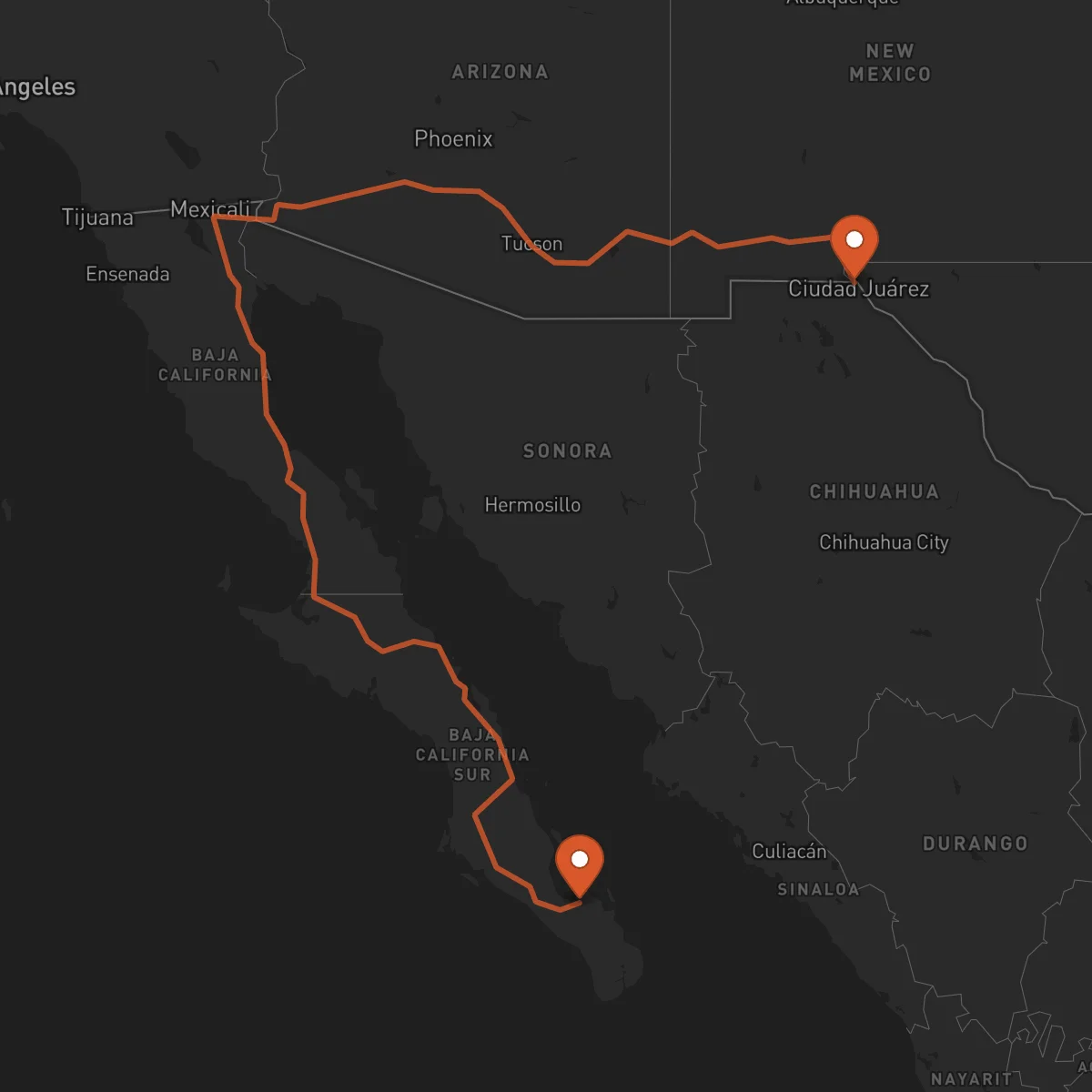 Ruta La Paz - El Paso
