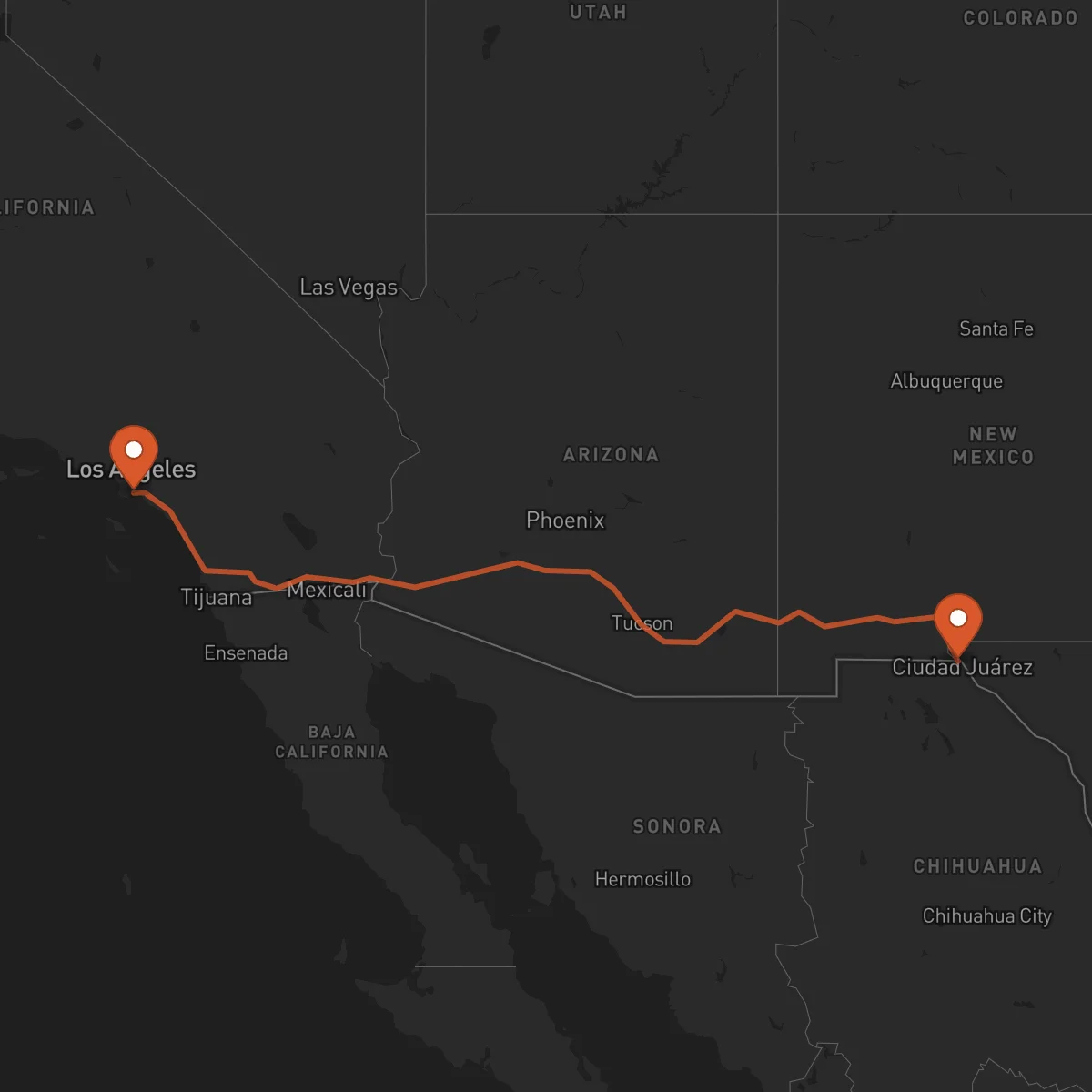Ruta Long Beach - El Paso