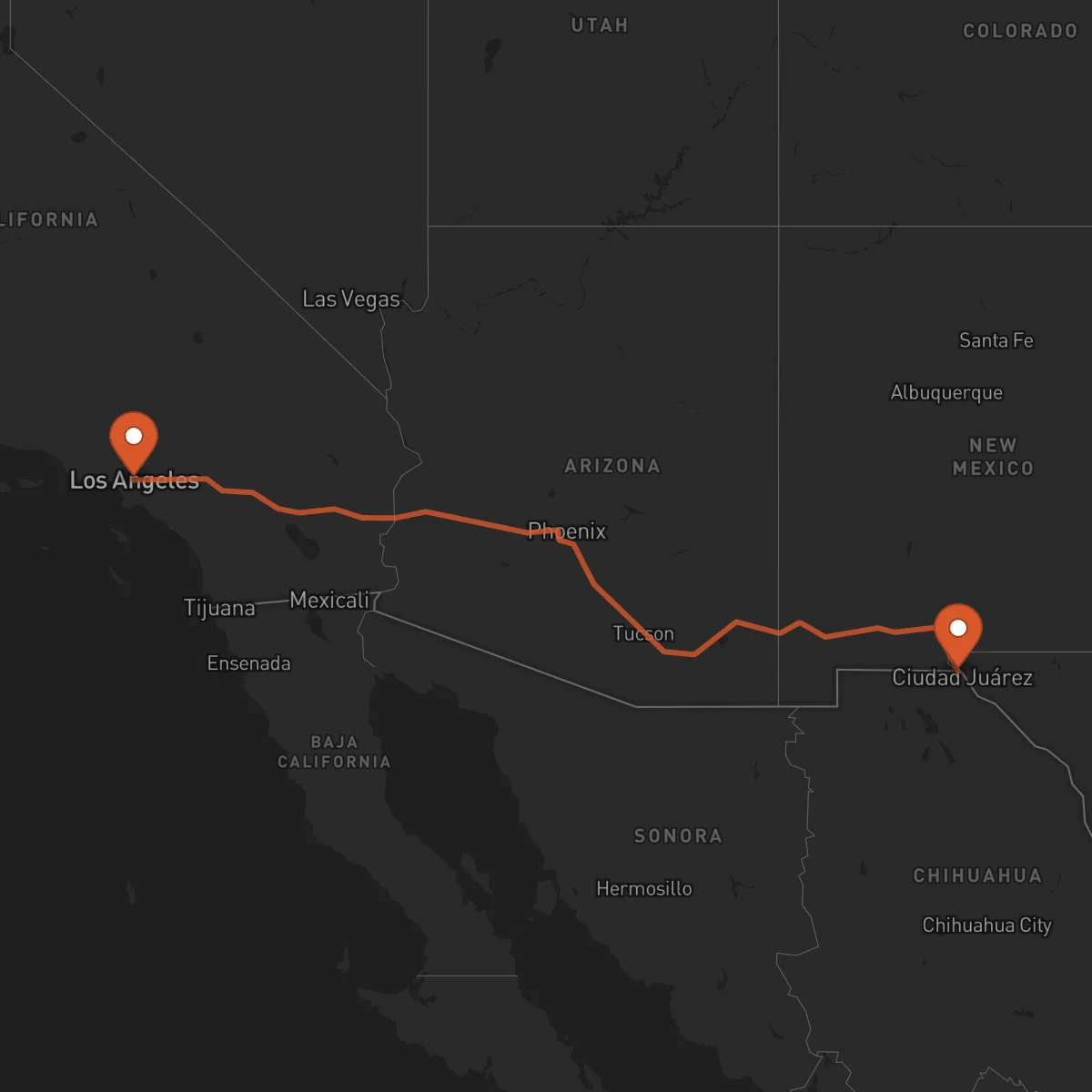 Ruta Los Angeles - El Paso