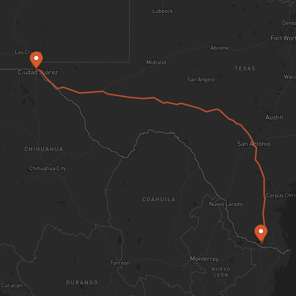 Ruta McAllen - El Paso