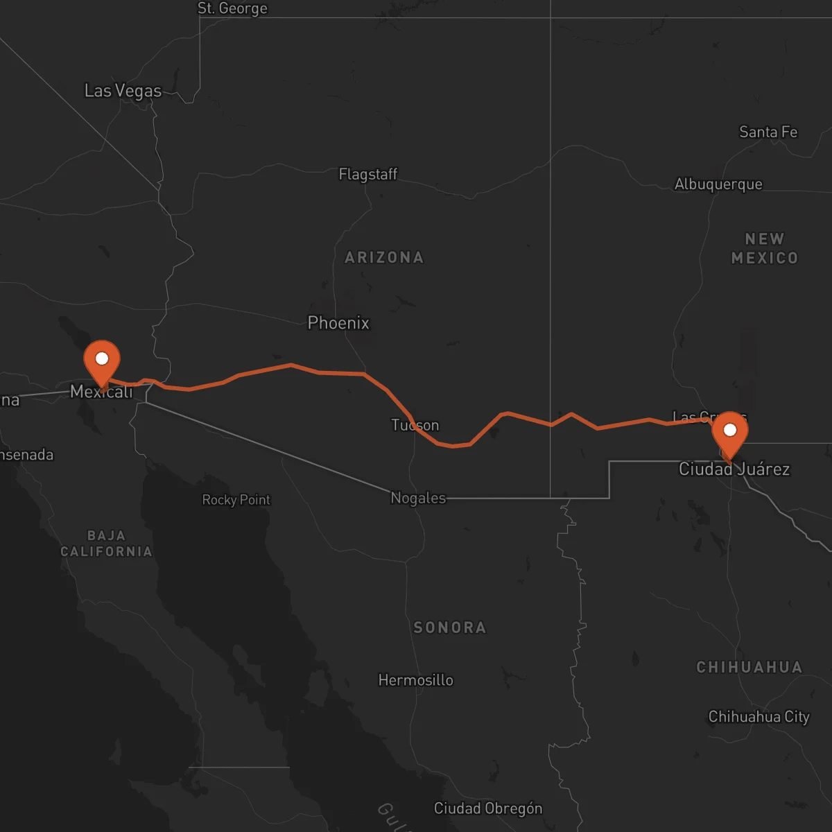Ruta Mexicali - El Paso
