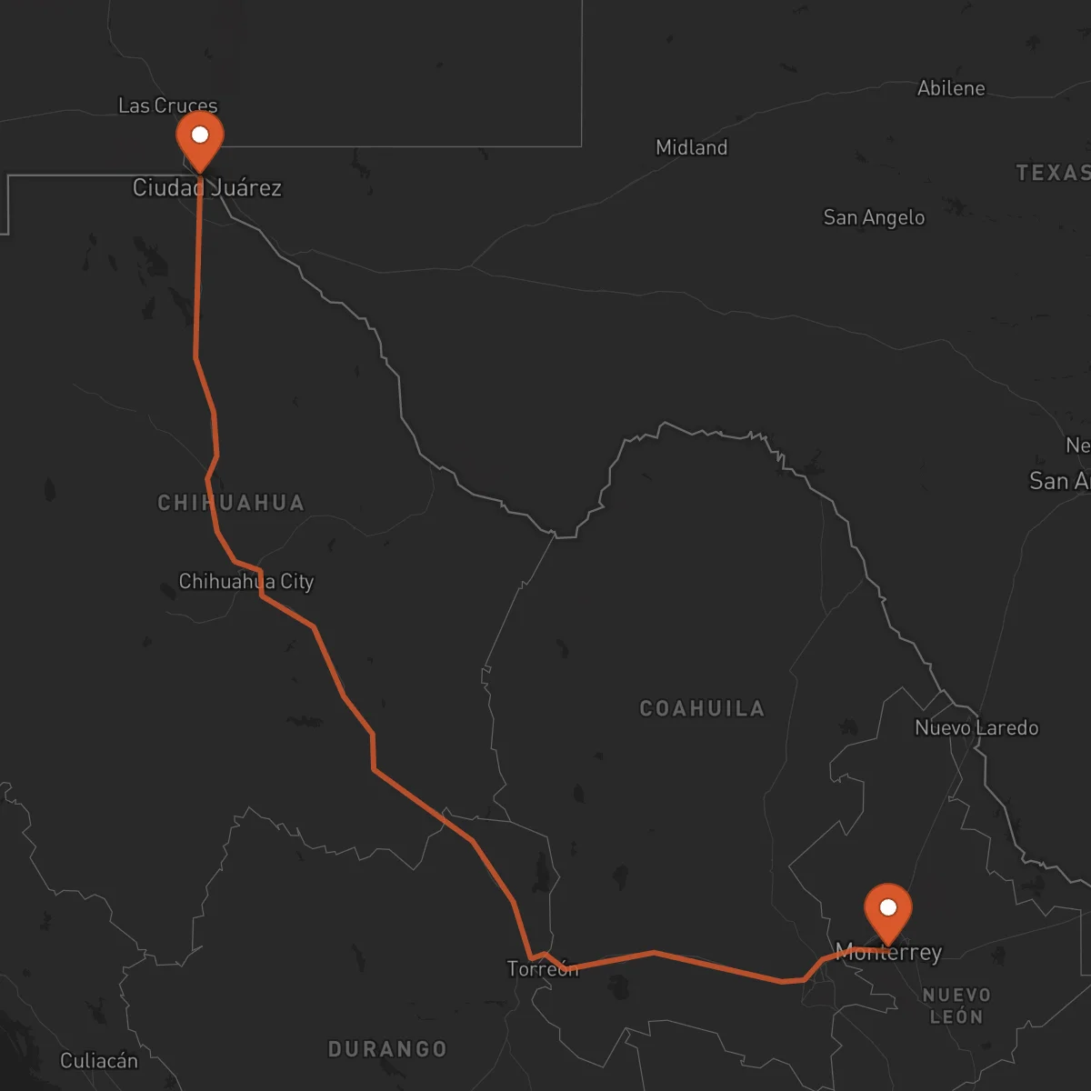 Ruta El Paso - Monterrey