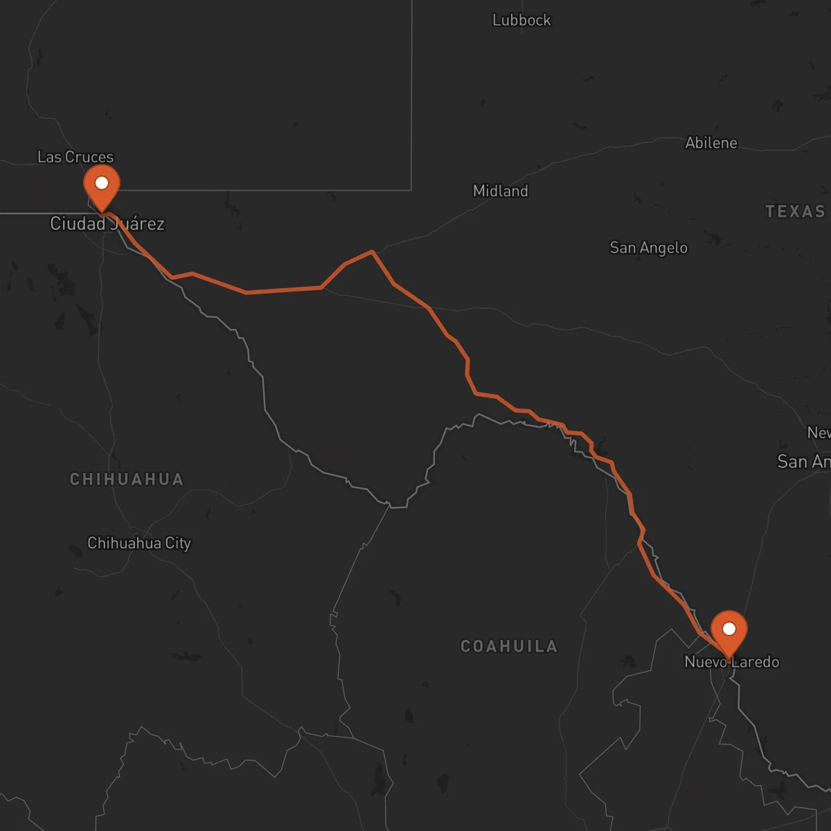 Ruta Nuevo Laredo - El Paso