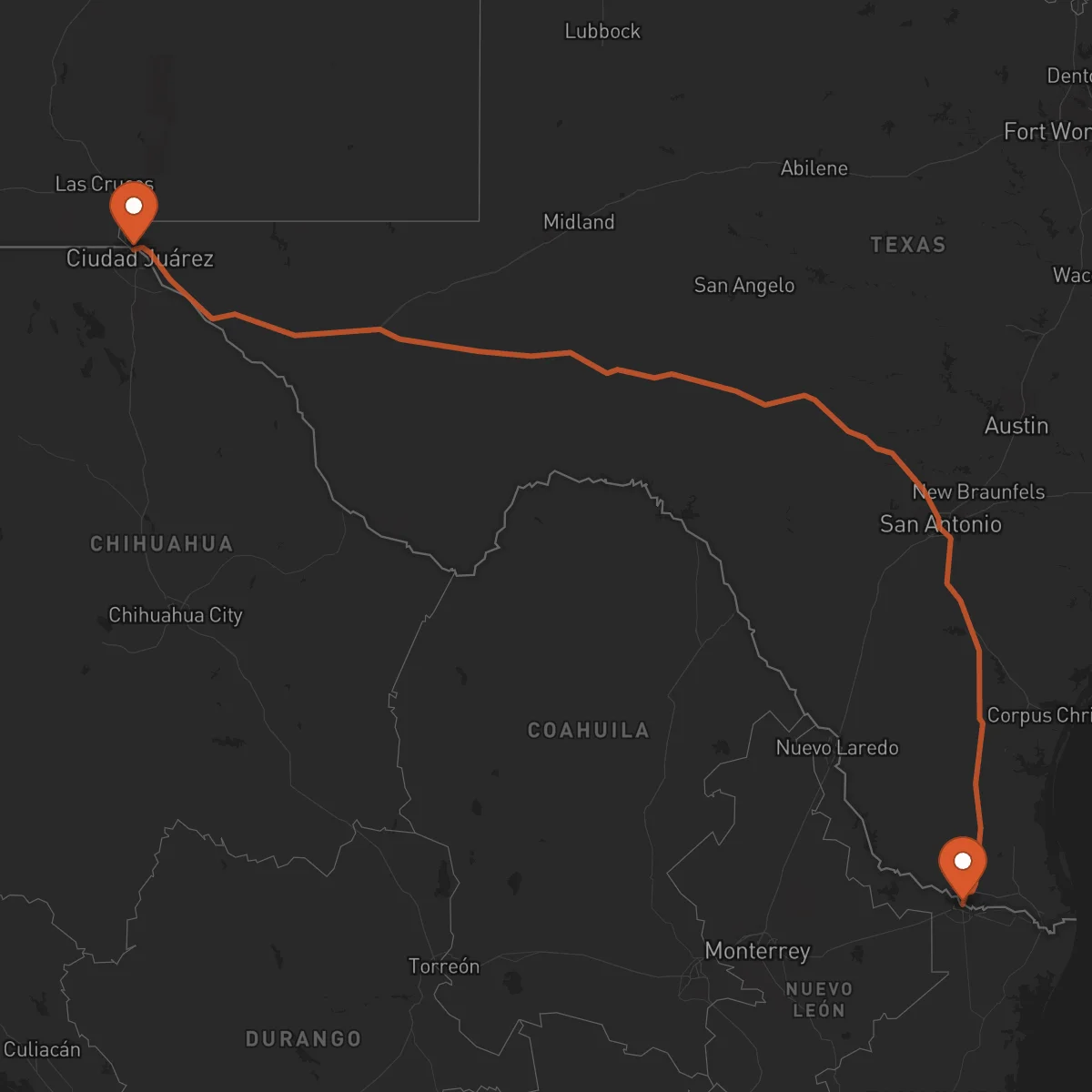 Ruta Reynosa - El Paso