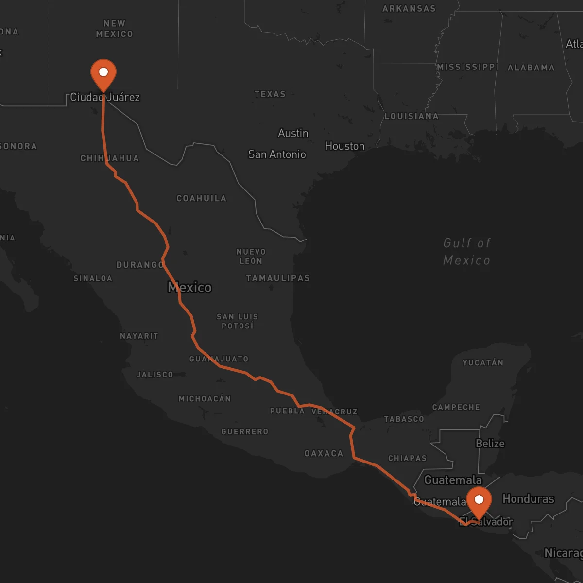 Ruta San Salvador - El Paso