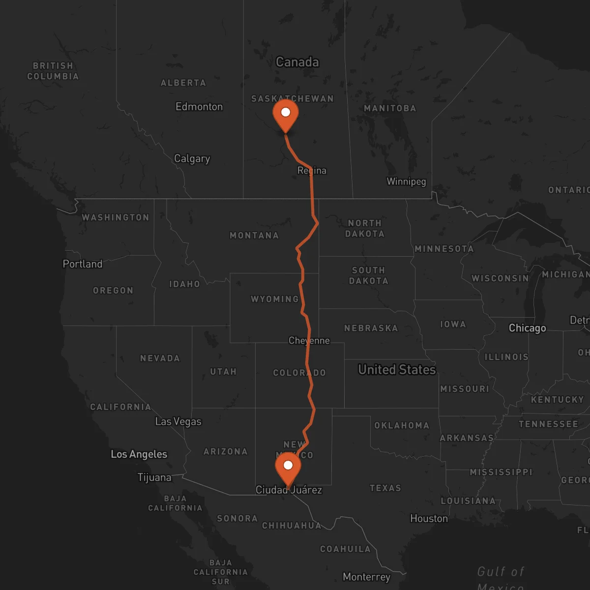 Ruta Saskatoon - El Paso