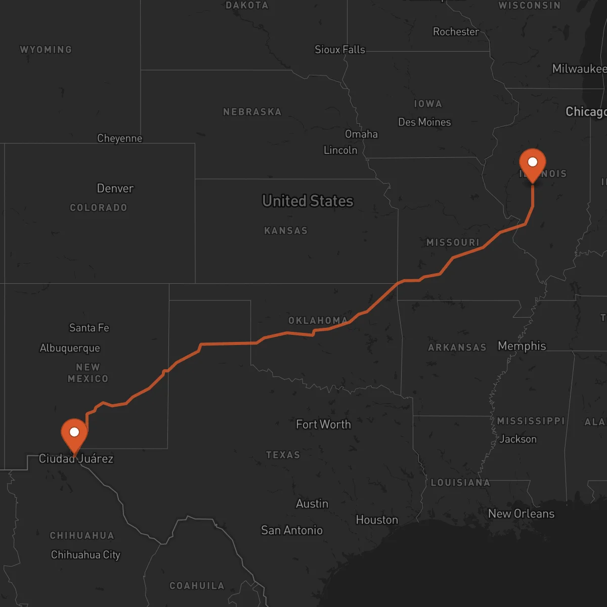 Ruta El Paso - Springfield