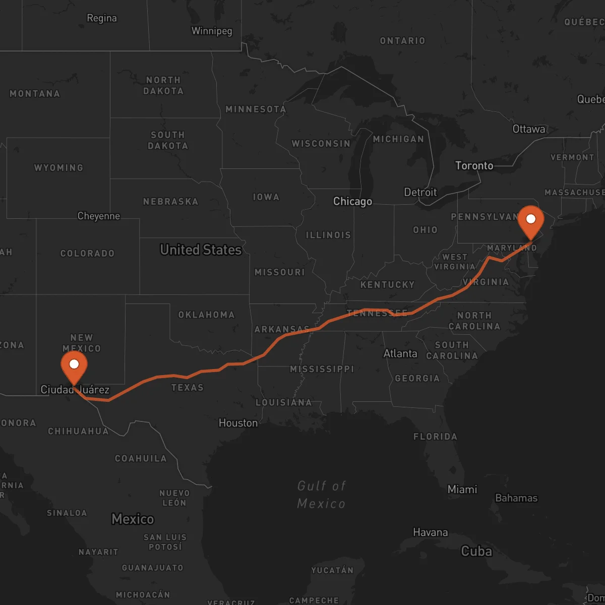 Ruta El Paso - Wilmington