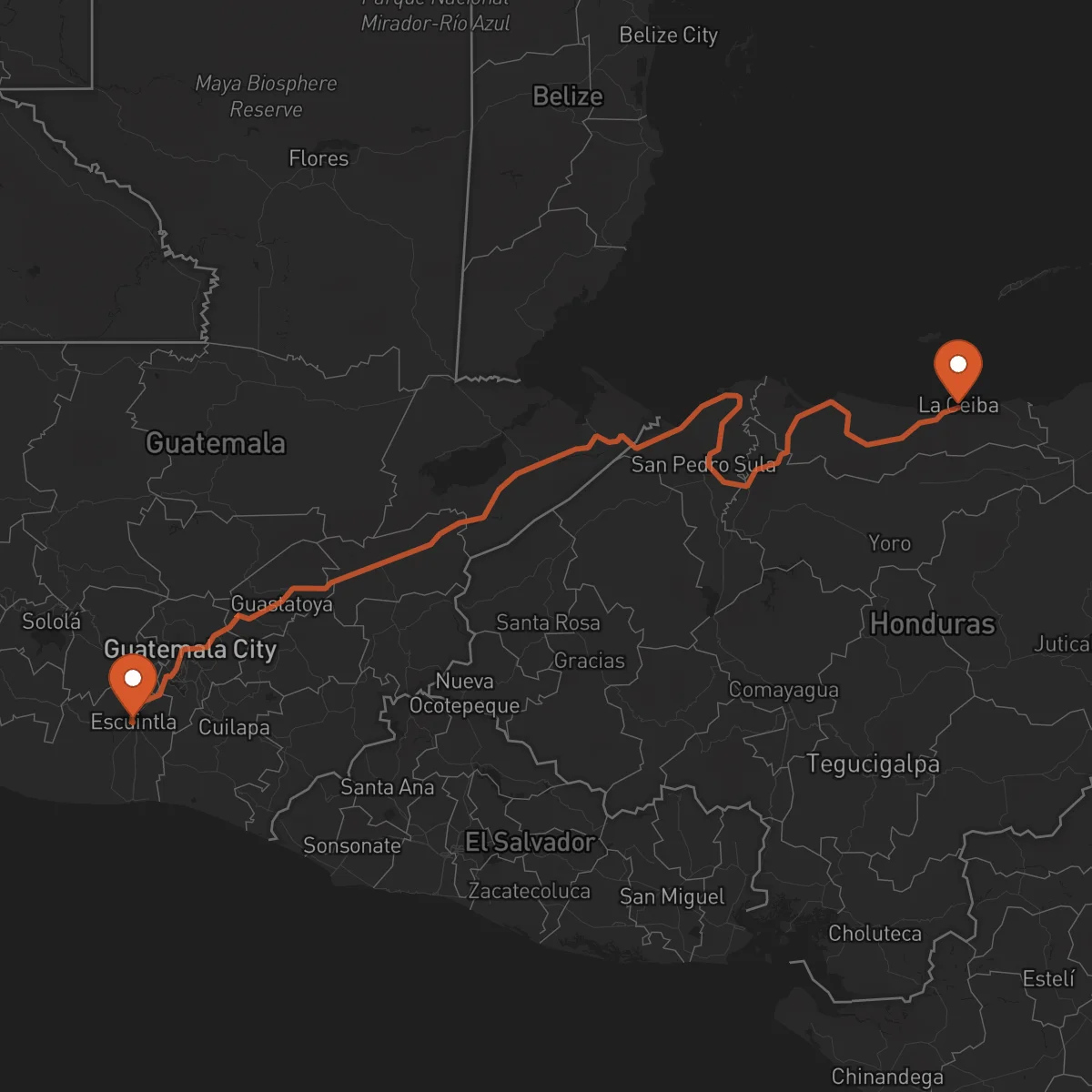 Ruta La Ceiba - Escuintla