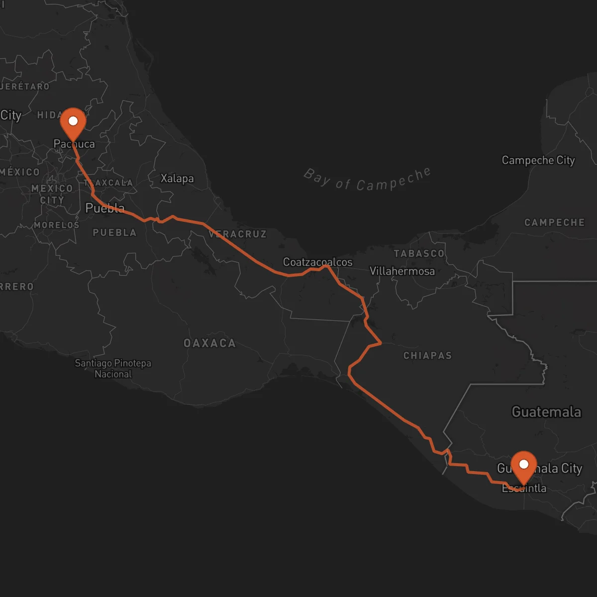 Ruta Pachuca de Soto - Escuintla