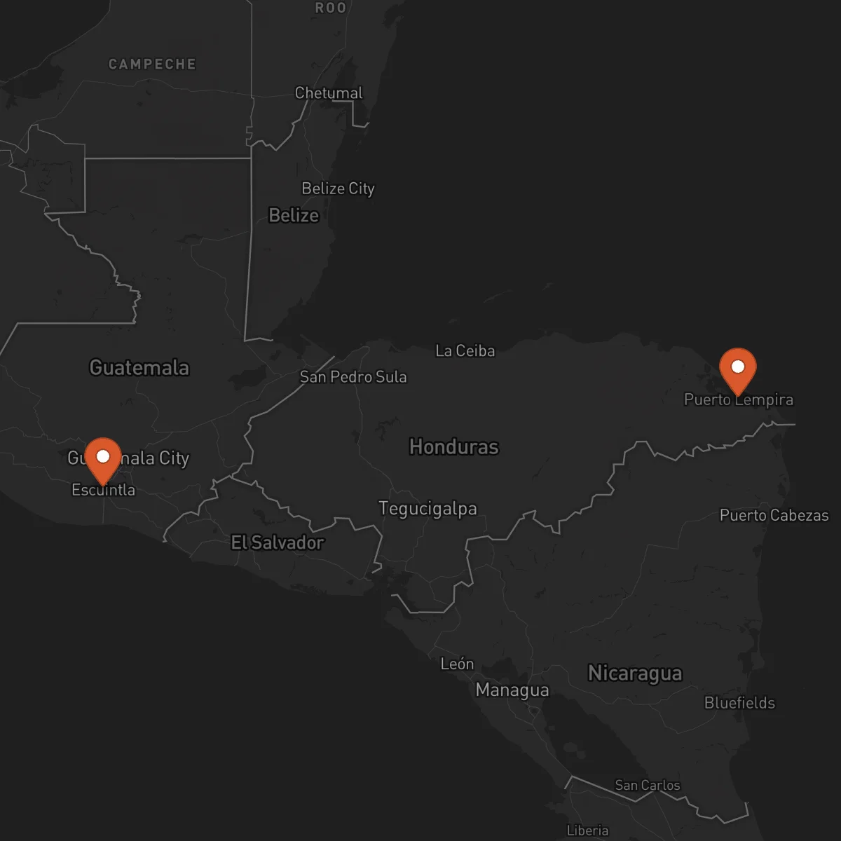 Ruta Puerto Lempira - Escuintla