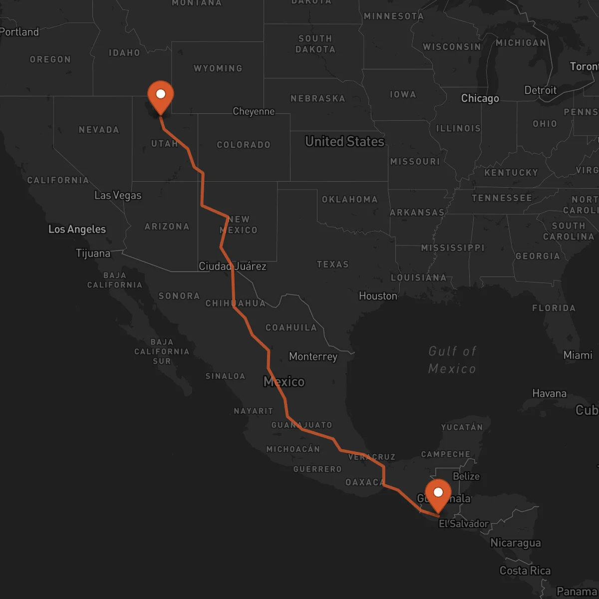 Ruta Salt Lake City - Escuintla