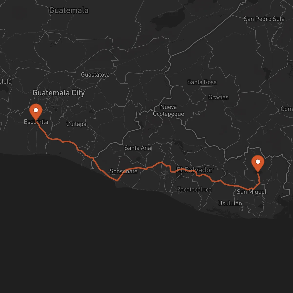 Ruta San Francisco Gotera - Escuintla