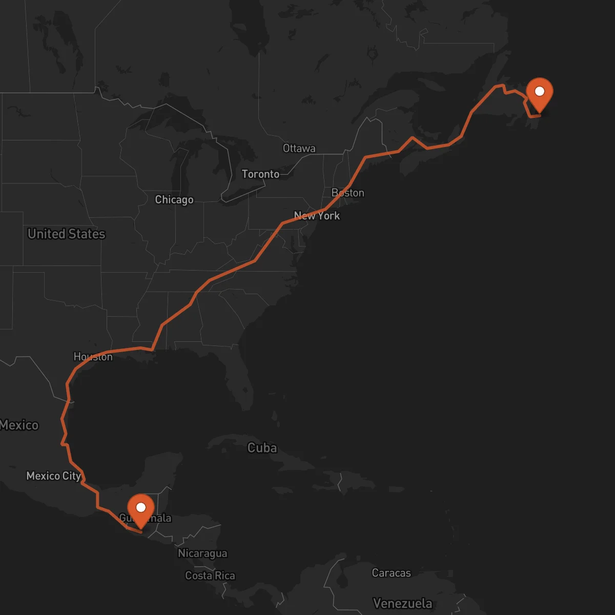 Ruta San Juan de Terranova (St. John's) - Escuintla