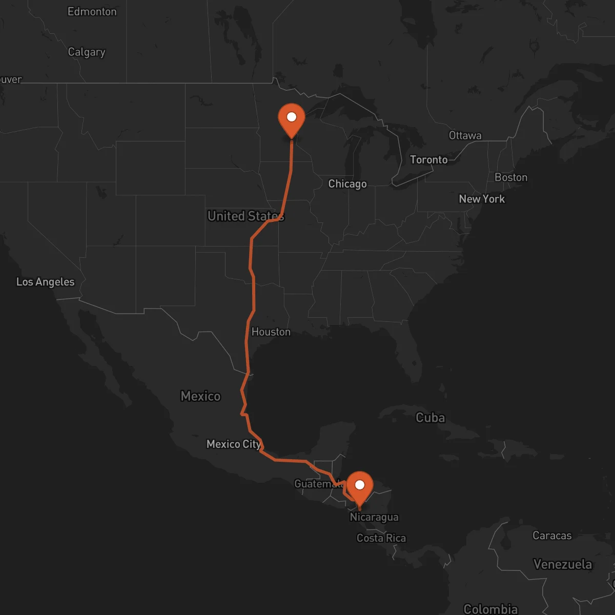 Ruta Minneapolis - Estelí