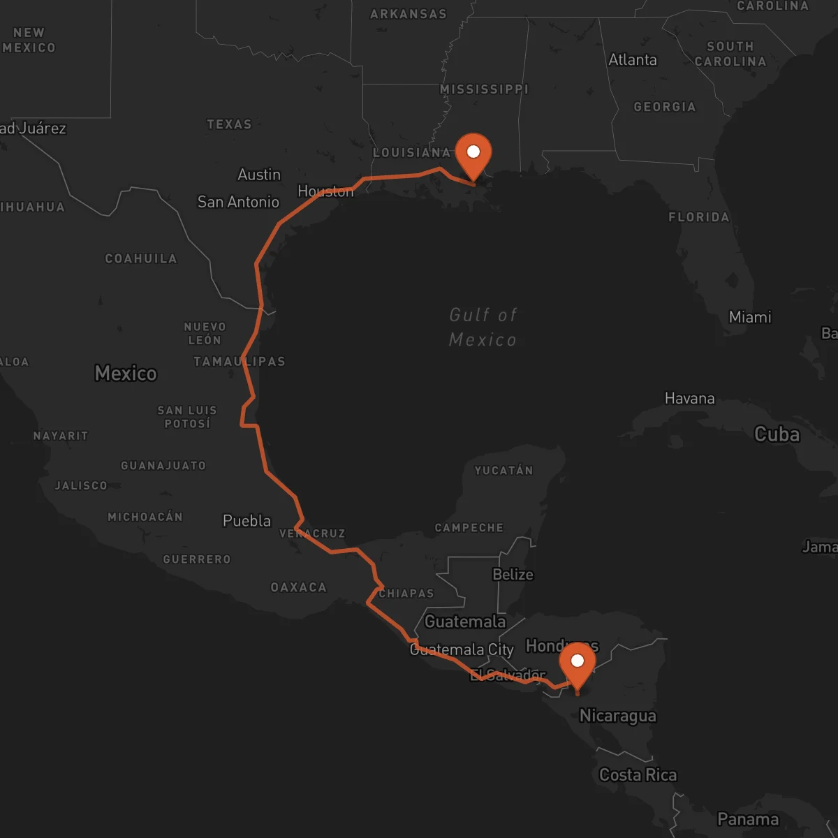 Ruta Estelí - New Orleans