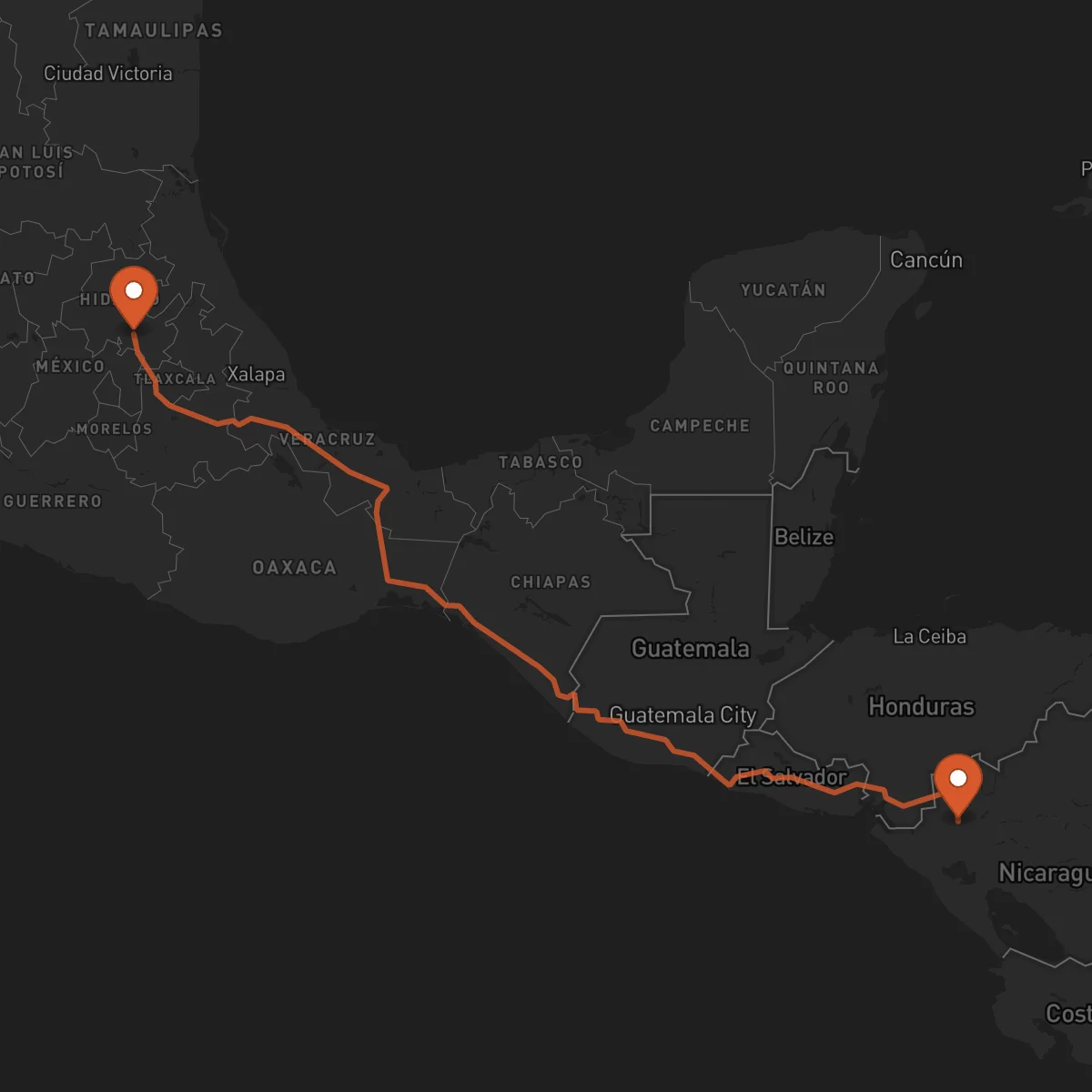 Ruta Estelí - Pachuca de Soto