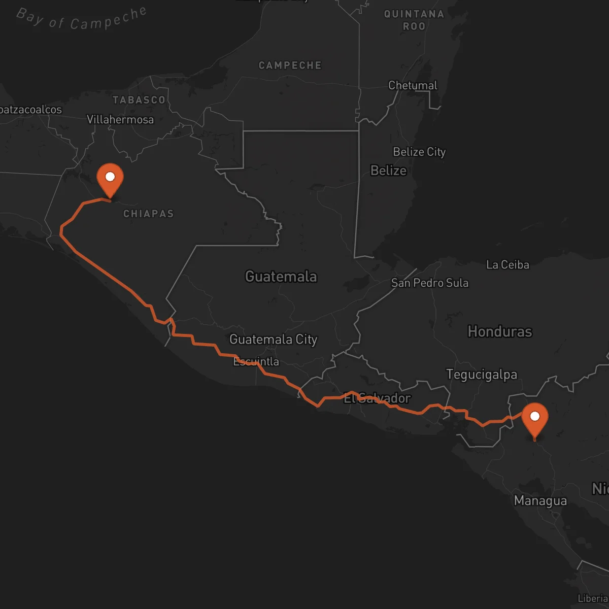 Ruta Tuxtla Gutiérrez - Estelí