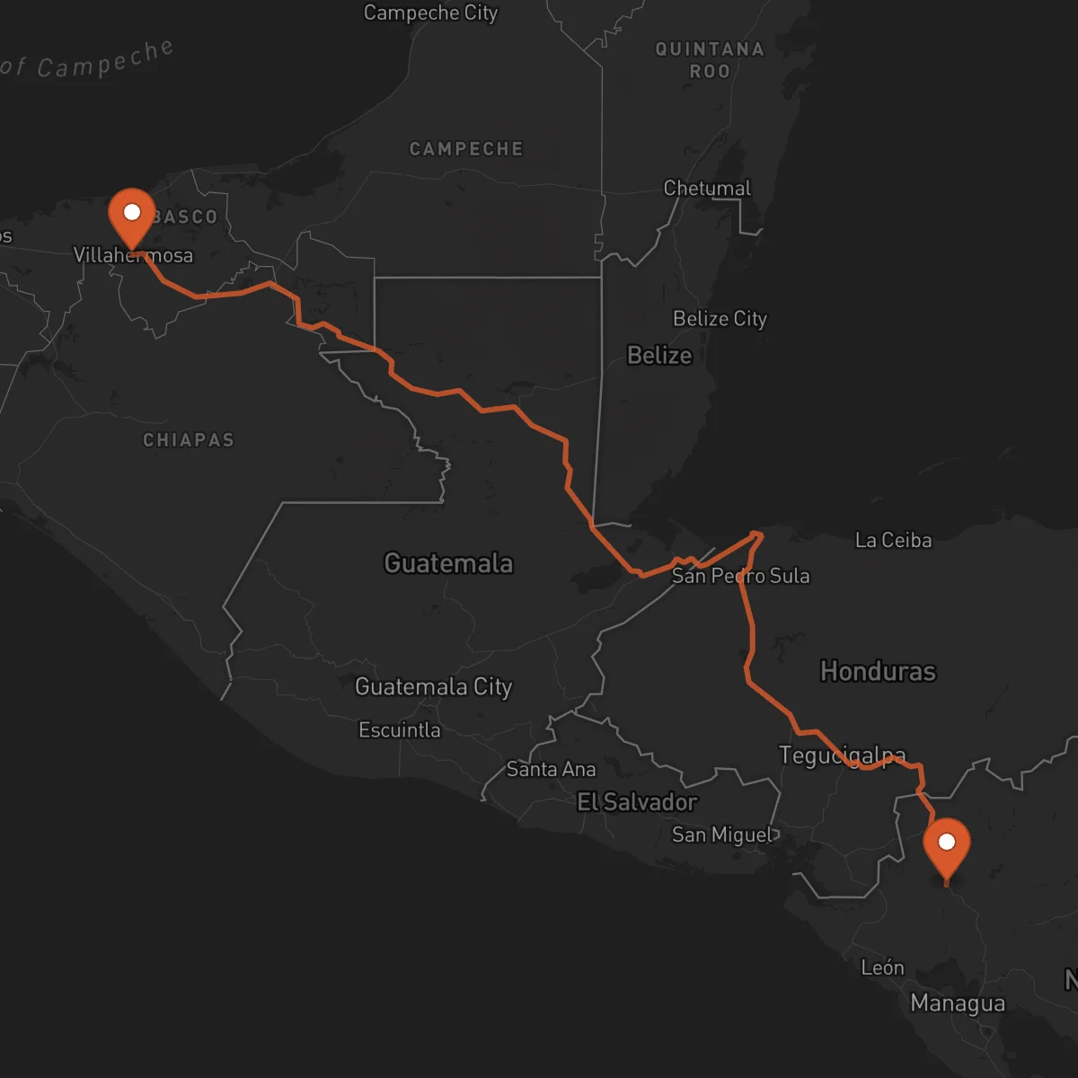 Ruta Estelí - Villahermosa