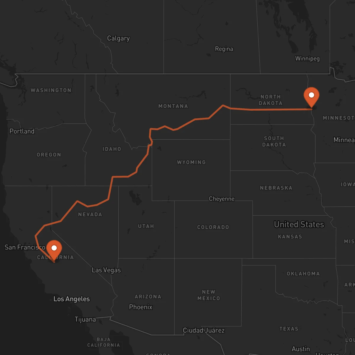 Ruta Fresno - Fargo