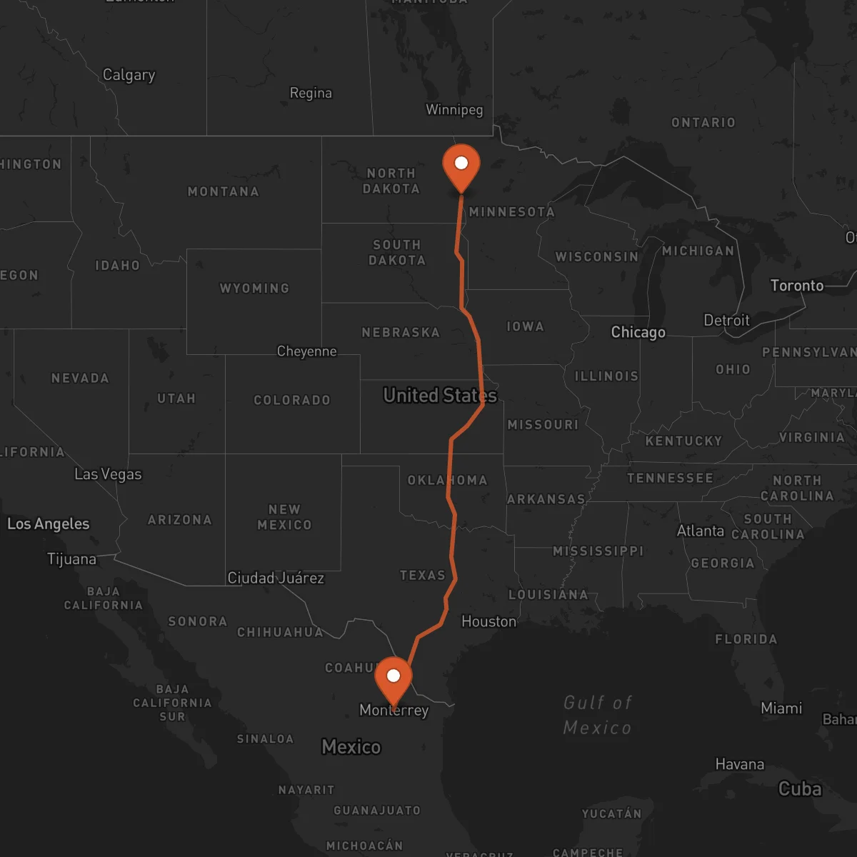 Ruta Fargo - Monterrey