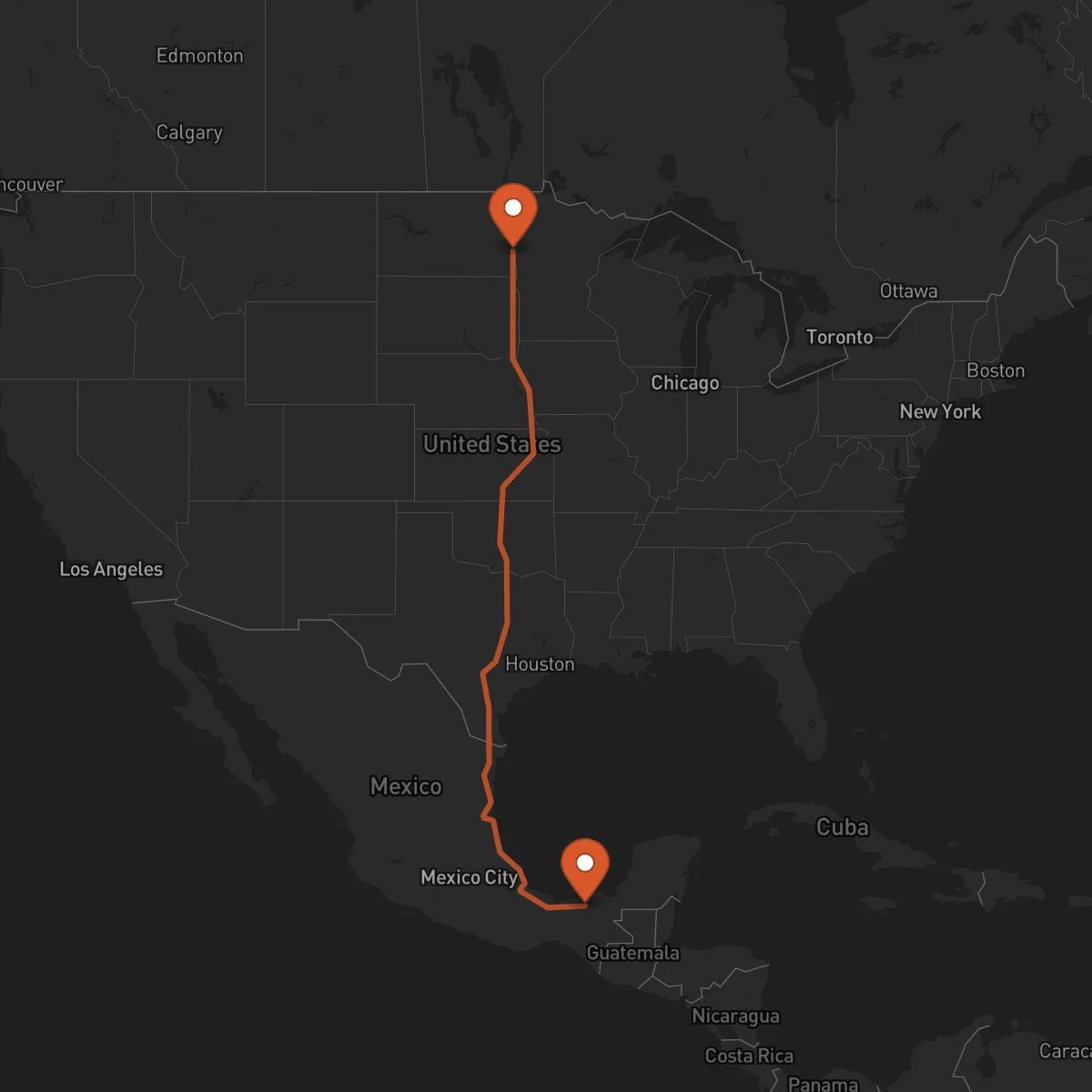 Ruta Villahermosa - Fargo