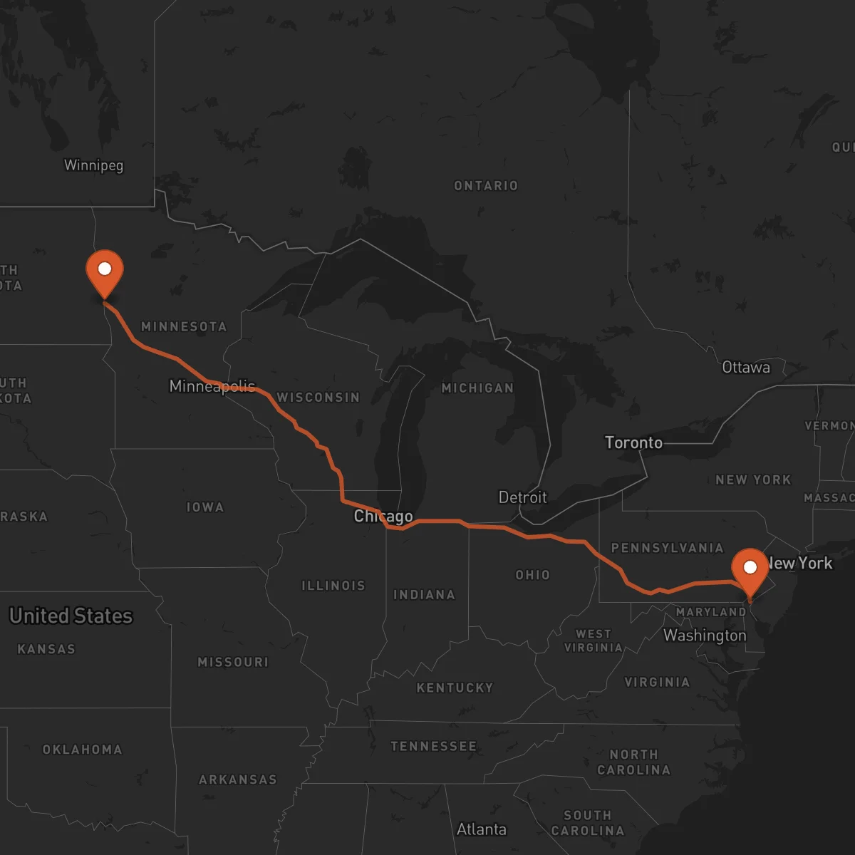 Ruta Wilmington - Fargo