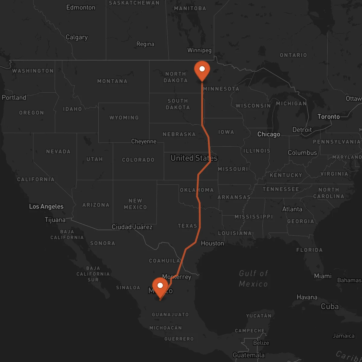 Ruta Zacatecas - Fargo