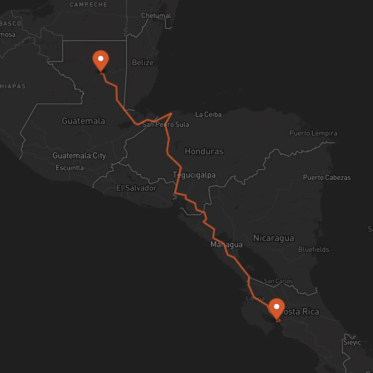 Ruta Flores - Puntarenas