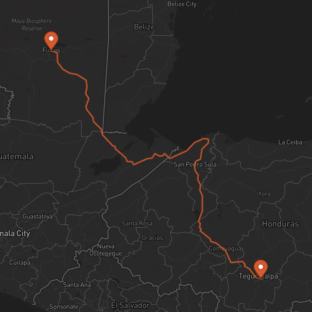 Ruta Tegucigalpa - Flores