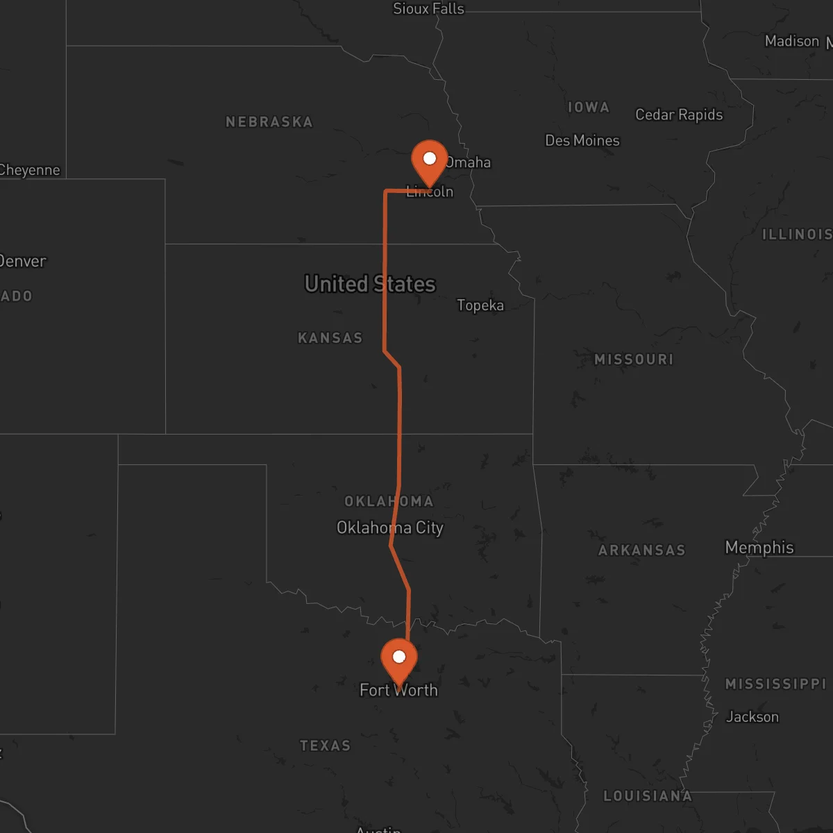 Ruta Lincoln - Fort Worth