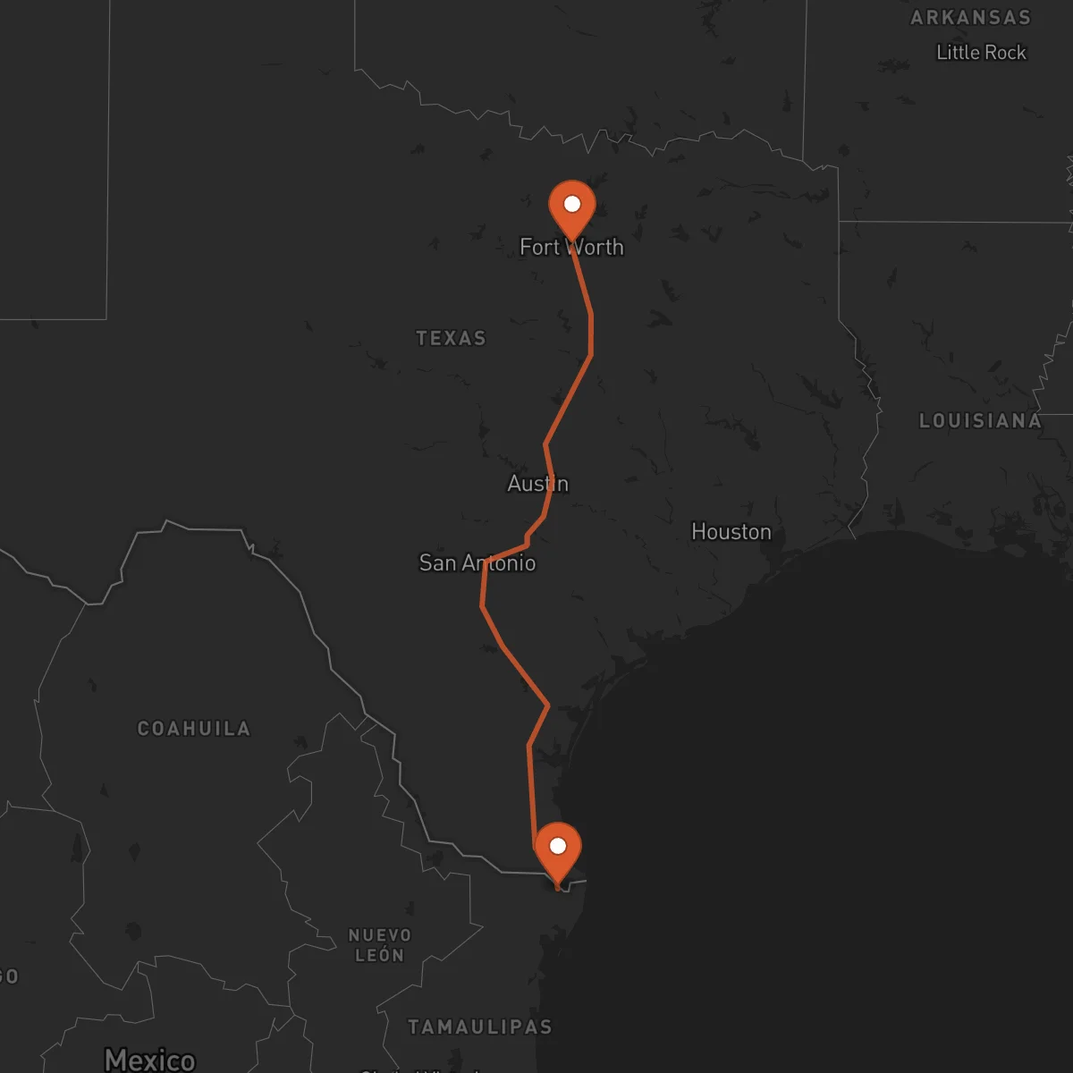 Ruta Matamoros - Fort Worth