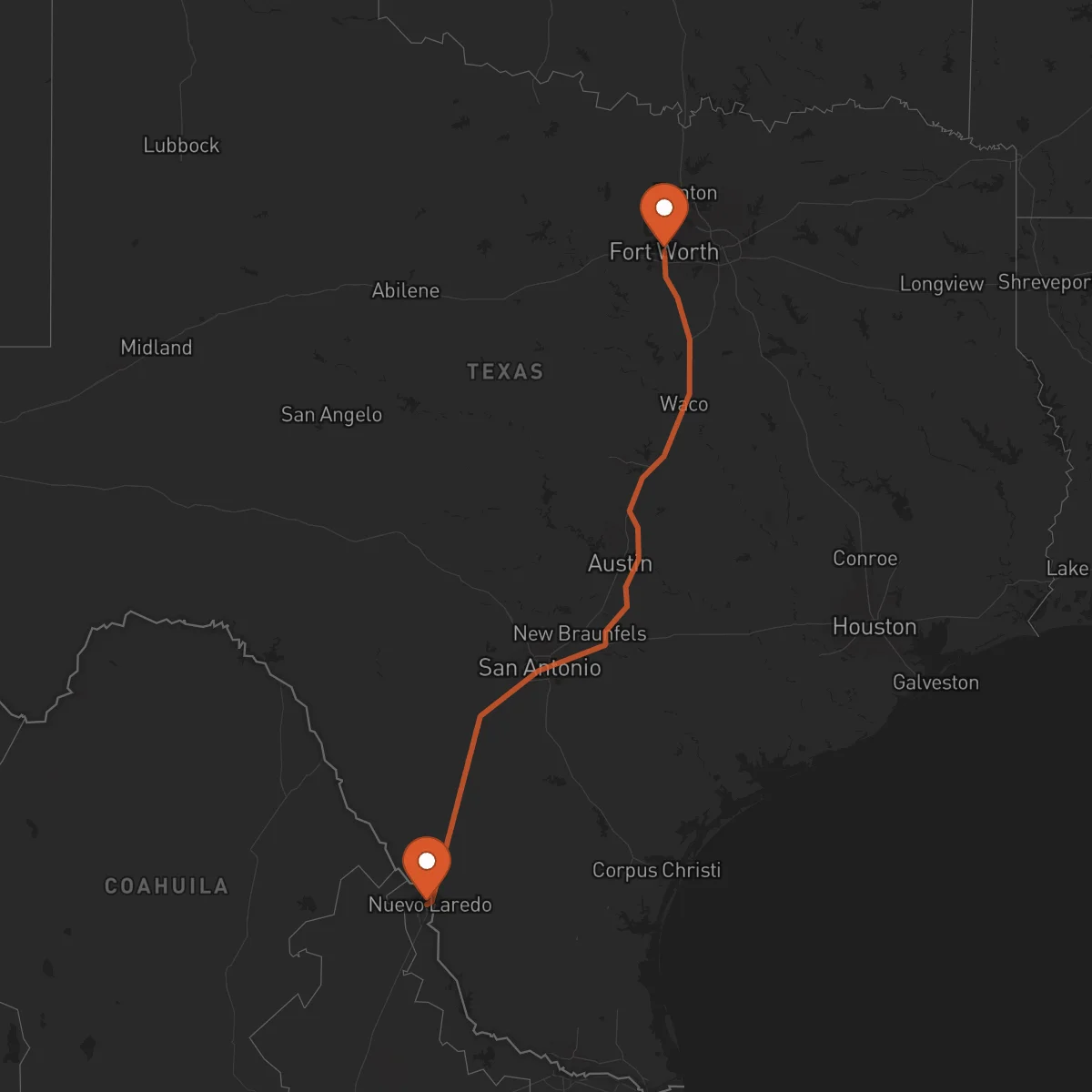 Ruta Nuevo Laredo - Fort Worth