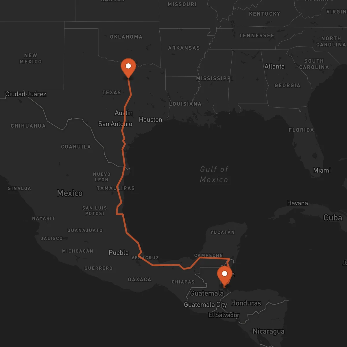 Ruta Punta Gorda - Fort Worth