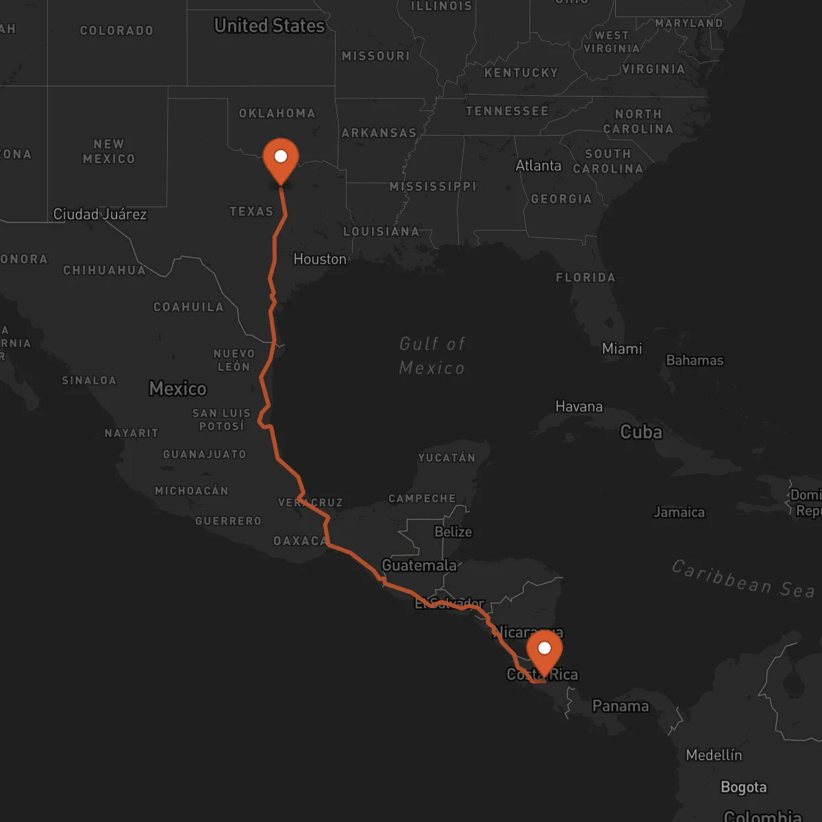 Ruta Fort Worth - San José