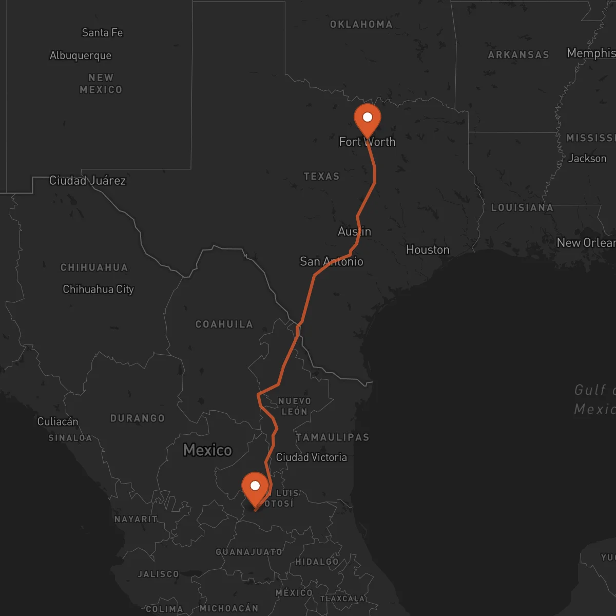 Ruta Fort Worth - San Luis Potosí