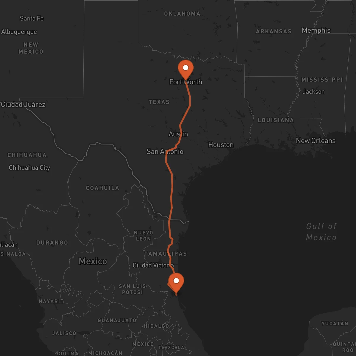 Ruta Tampico - Fort Worth
