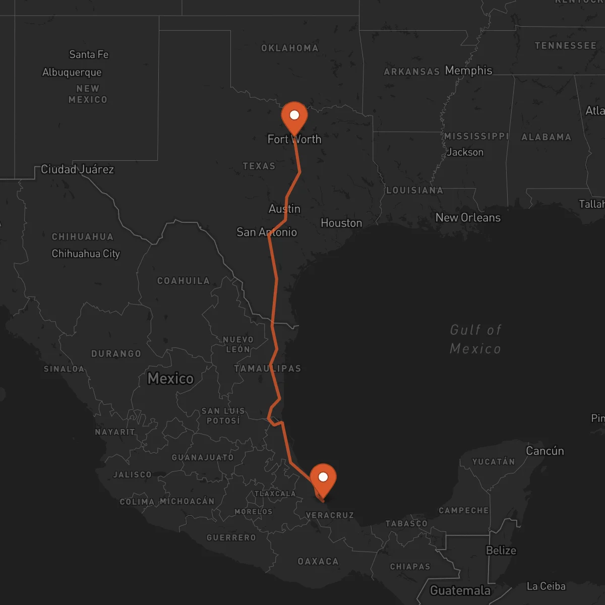 Ruta Veracruz - Fort Worth